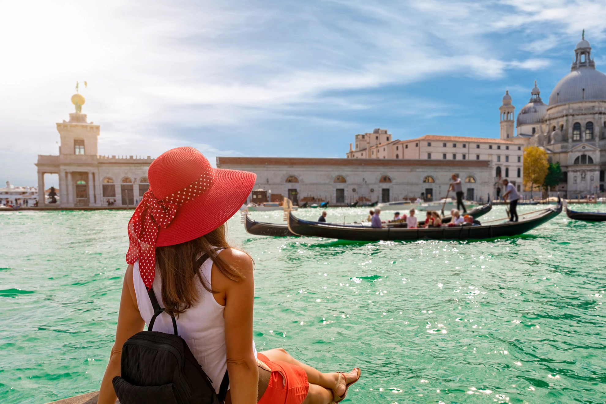 Touristin im Urlaub in Venedig, Italien