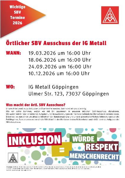 Terminflyer 2026_Örtlicher SBV Ausschuss der IG Metall