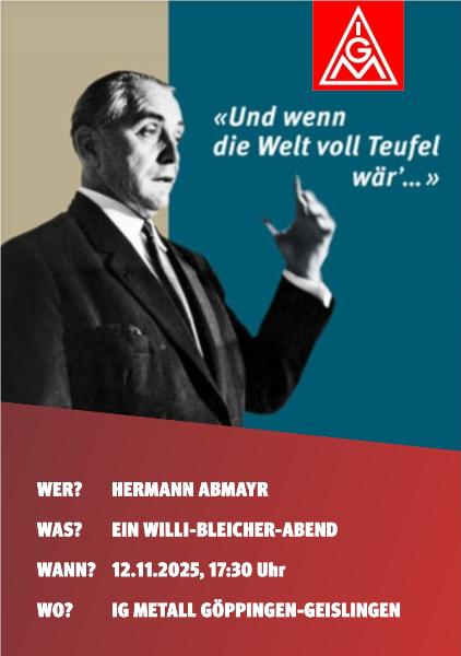 Einladung Willi-Bleicher-Abend