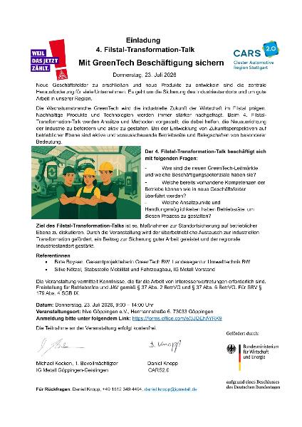 Einladung 4. Filstal-Transformation-Talk